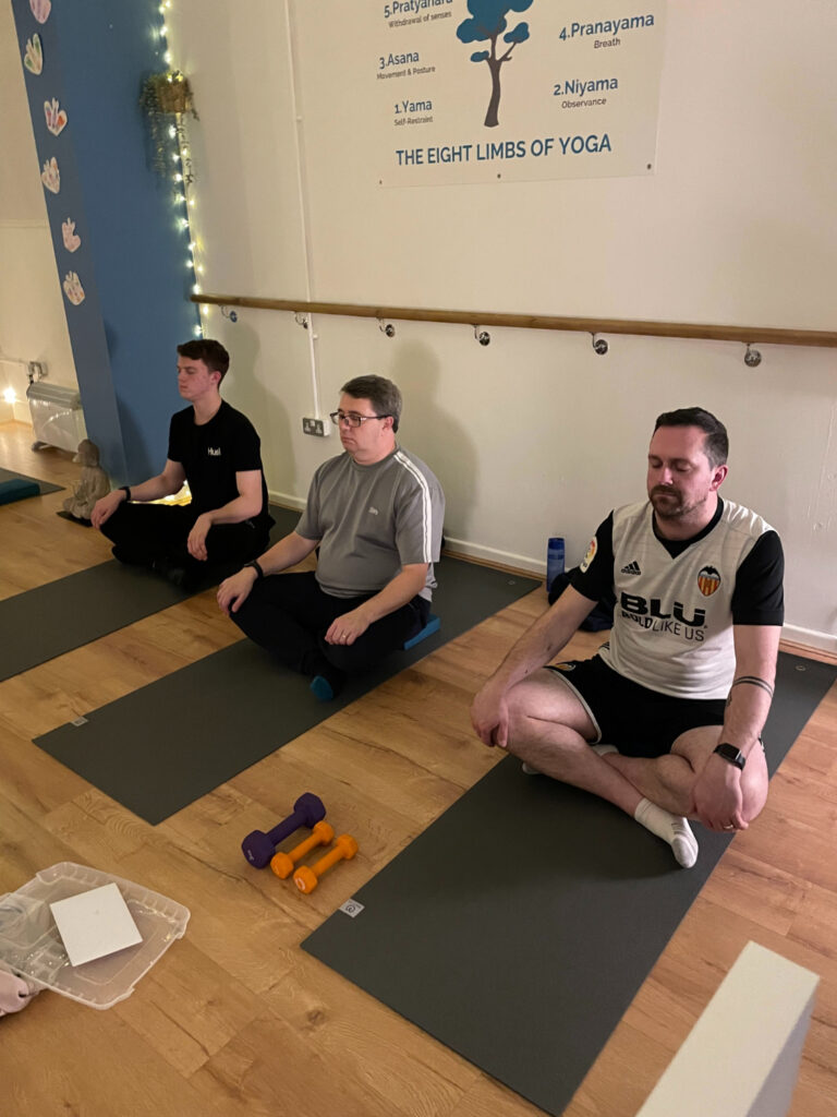 IMG_9264 Men’s yoga class building strength and flexibility at Toni Marie Yoga Studio